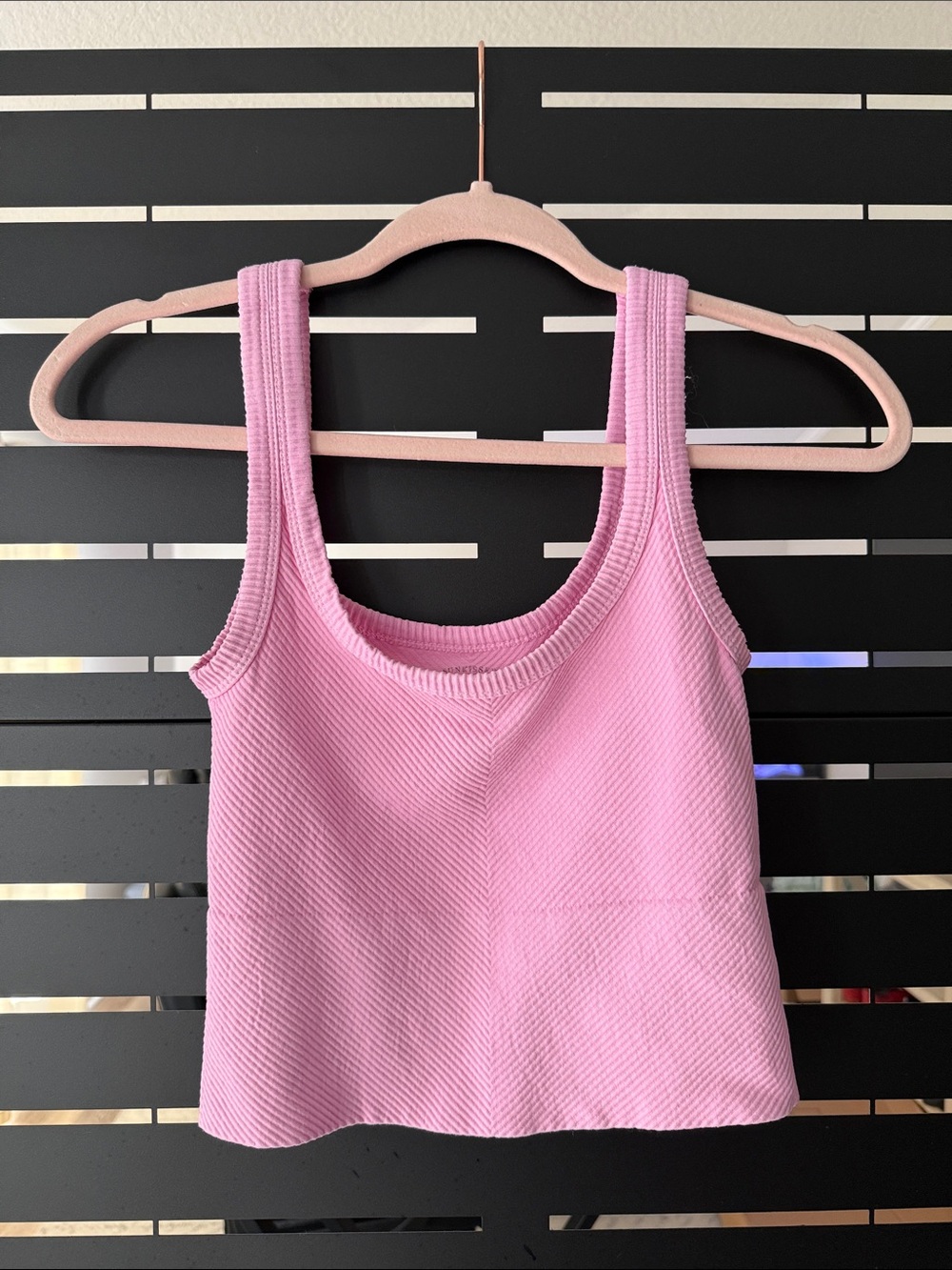 Sun-kissed Coconut Pink Ribbed Tank Top - Women's Sleeveless crop/ One Size